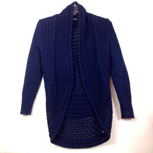 Eddie Bauer Open Front Cardigan Sweater Blue Cotton  Small - Picture 1 of 5